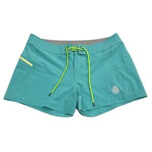 Stio Womens CFS Board Shorts Size 10 Aqua Green Inseam 4”